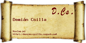 Demián Csilla névjegykártya